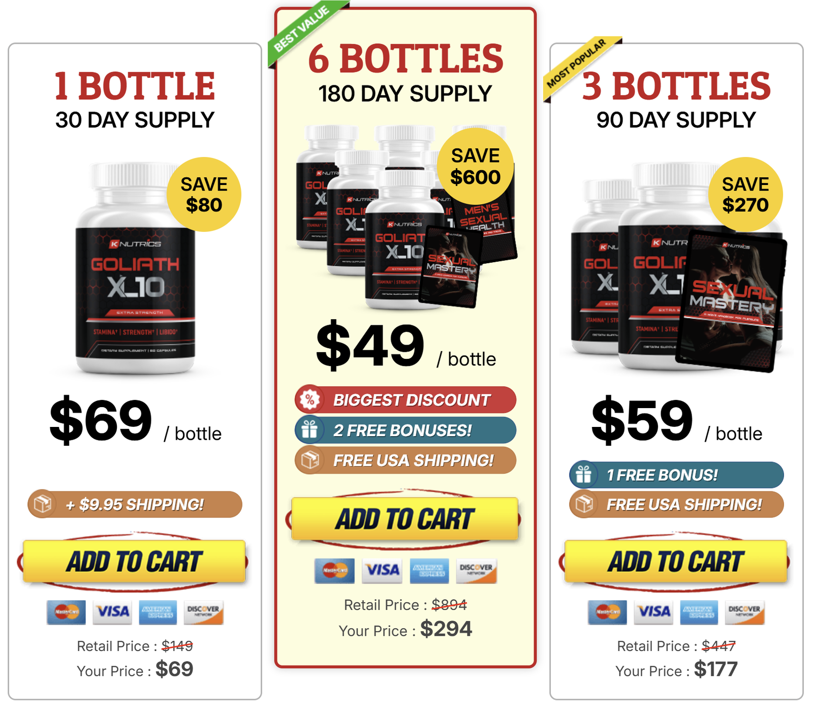 Goliath XL 10 Pricing
