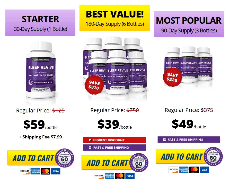 Sleep Revive Pricing
